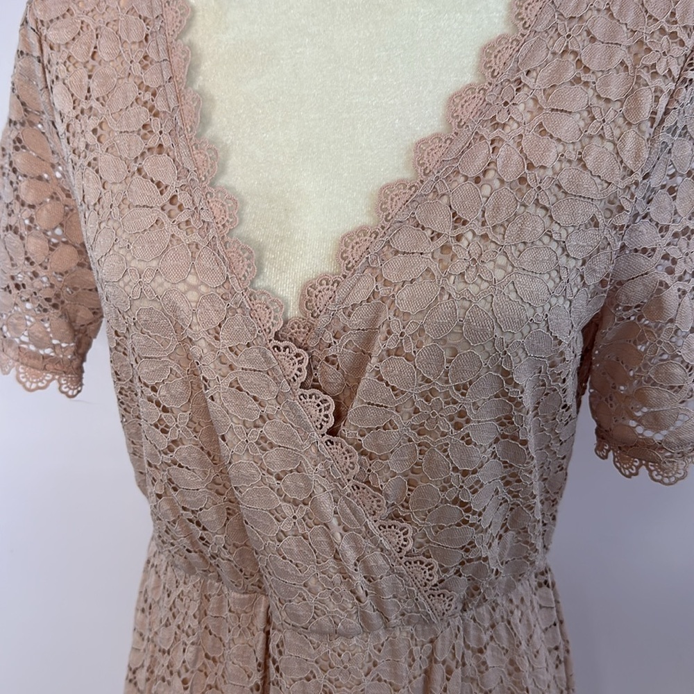 Baltic Born Blush Lace Wrap Wedding Dress - Picture 3 of 10